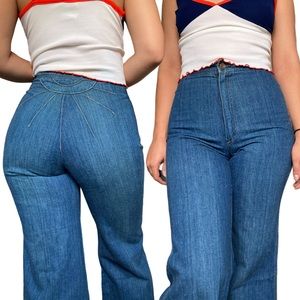 Vintage 70s Sunburst Bell Bottom Jeans